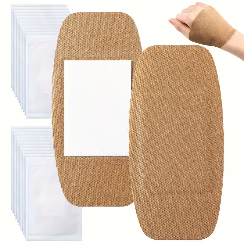 100 Pcs XL Waterproof Adhesive Gauze Bandage Patches