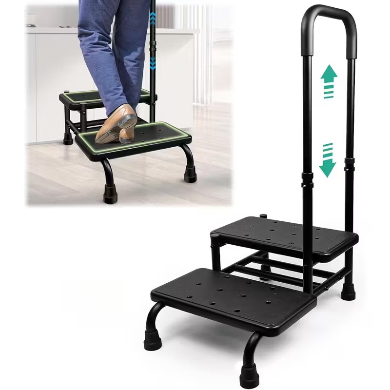 Heavy-Duty Medical Step Stool with Adjustable Armrest